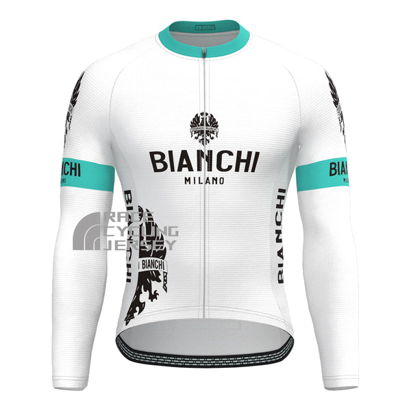 White Bianchi Long Sleeves Cycling Jersey