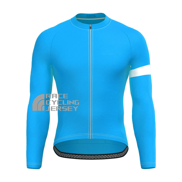 Macaron Blue Long Sleeves Cycling Jersey