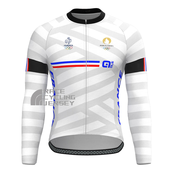 France Stripes Long Sleeves Cycling Jersey