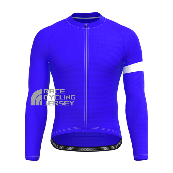 Dark Blue Long Sleeves Cycling Jersey