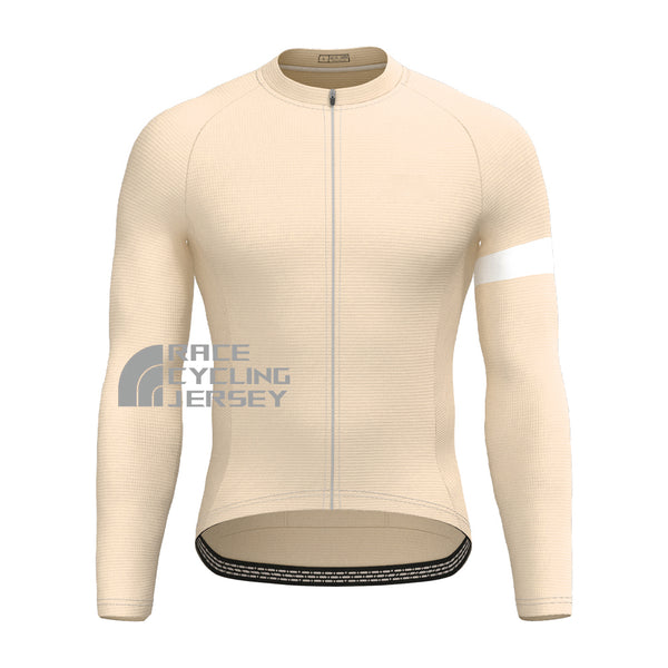 Light Khaki Long Sleeves Cycling Jersey