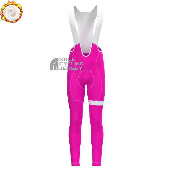 Rose Red Fleece Bib Cycling Pants