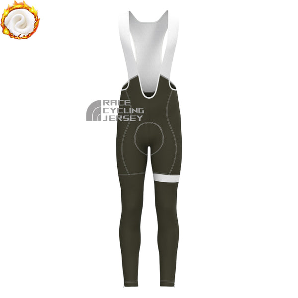 Army Green Fleece Bib Cycling Pants