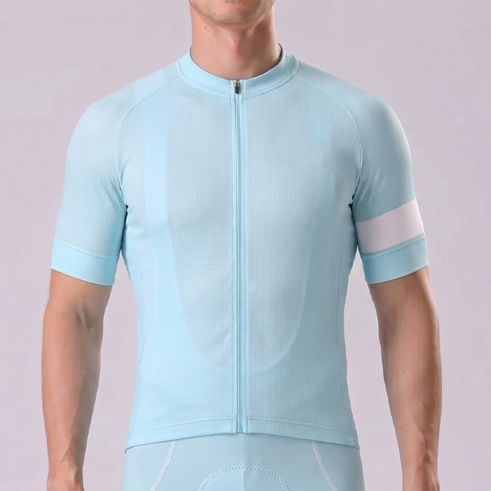 Glacier Blue Short Sleeves Cycling Jersey
