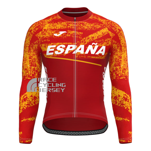 ESPANA Red Long Sleeves Cycling Jersey