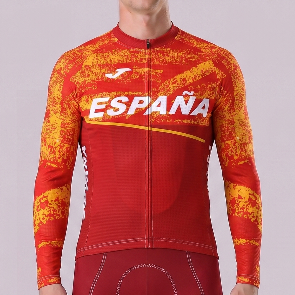ESPANA Red Long Sleeves Cycling Jersey
