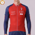France Red Fleece Long Cycling Jersey