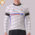 France Stripes Fleece Long Cycling Jersey
