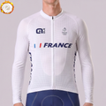 France White Fleece Long Cycling Jersey