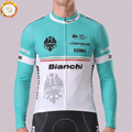 Blue Bianchi Fleece Long Cycling Jersey