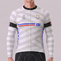 France Stripes Long Sleeves Cycling Jersey