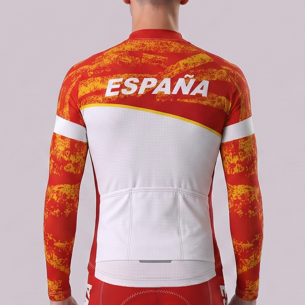 ESPANA White Long Sleeves Cycling Jersey