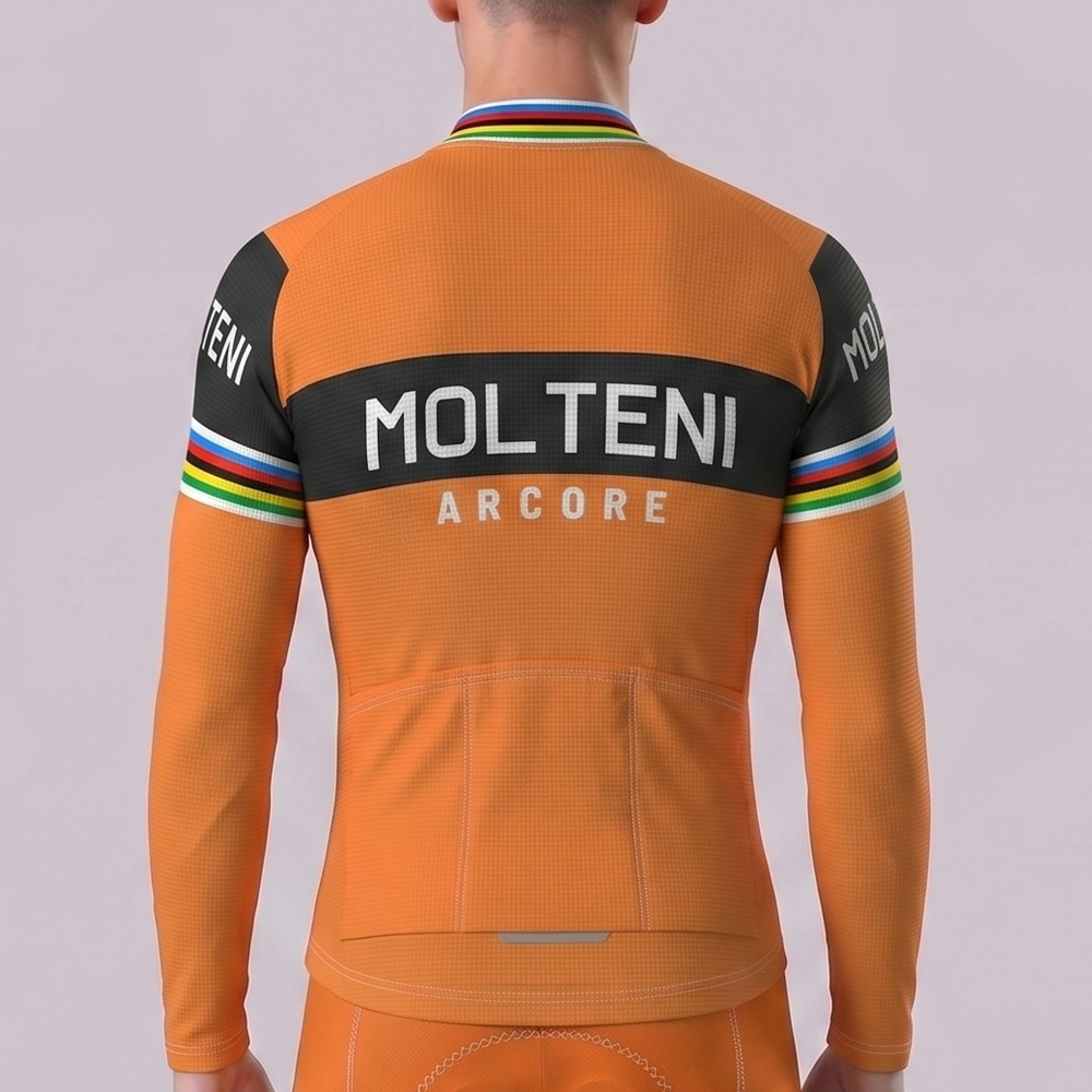 Orange MOLTENI Long Sleeves Cycling Jersey