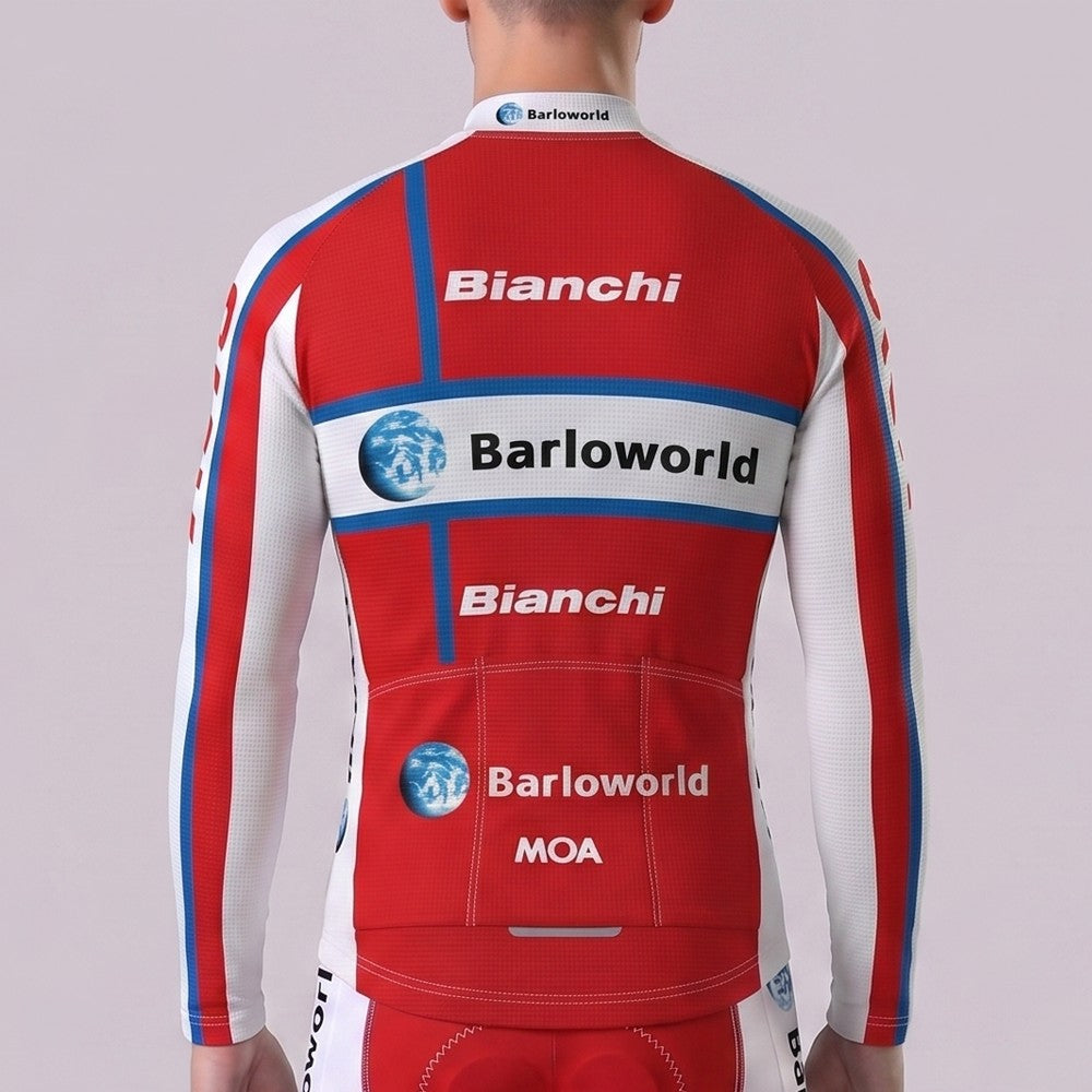 United State Red Fleece Long Cycling Jersey