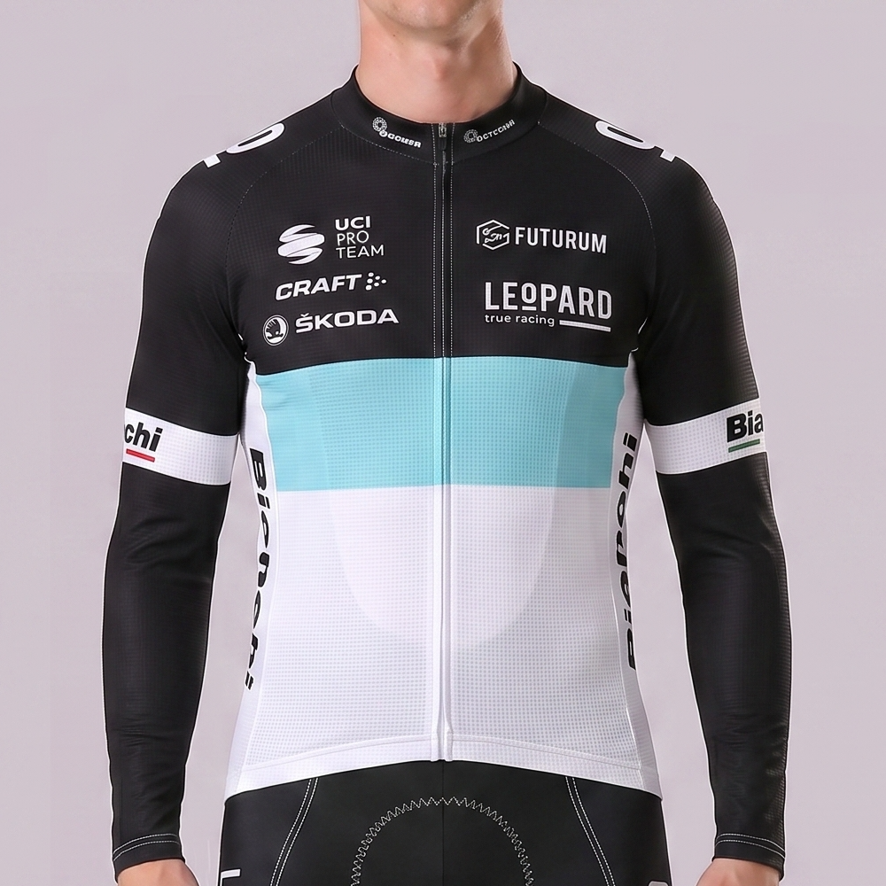 Leopard Bianchi Long Sleeves Cycling Jersey