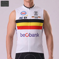 Belgium White Windproof Sleeveless Cycling Jersey