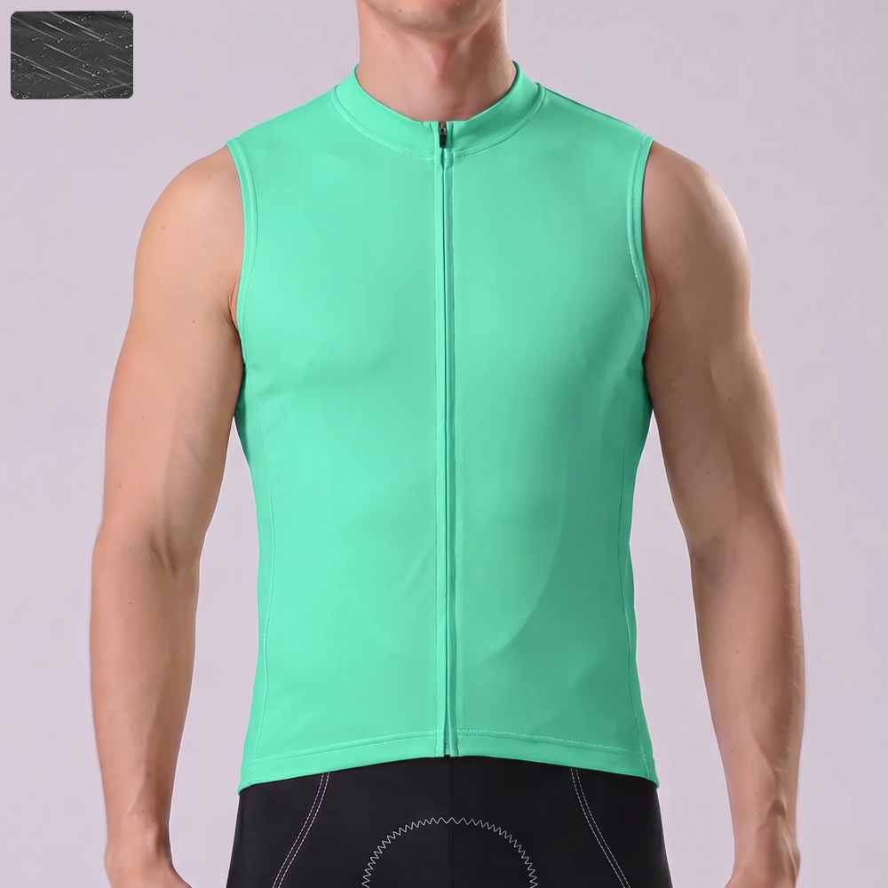 Fluorescent Green Windproof Sleeveless Cycling Jersey