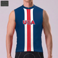 USA Blue Windproof Sleeveless Cycling Jersey
