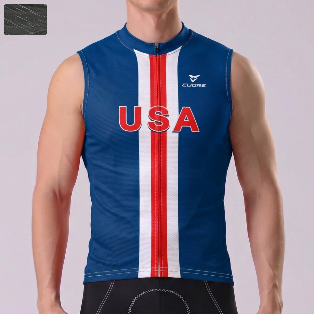 USA Windproof Sleeveless Cycling Jersey