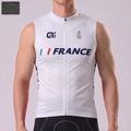 France White Windproof Sleeveless Cycling Jersey