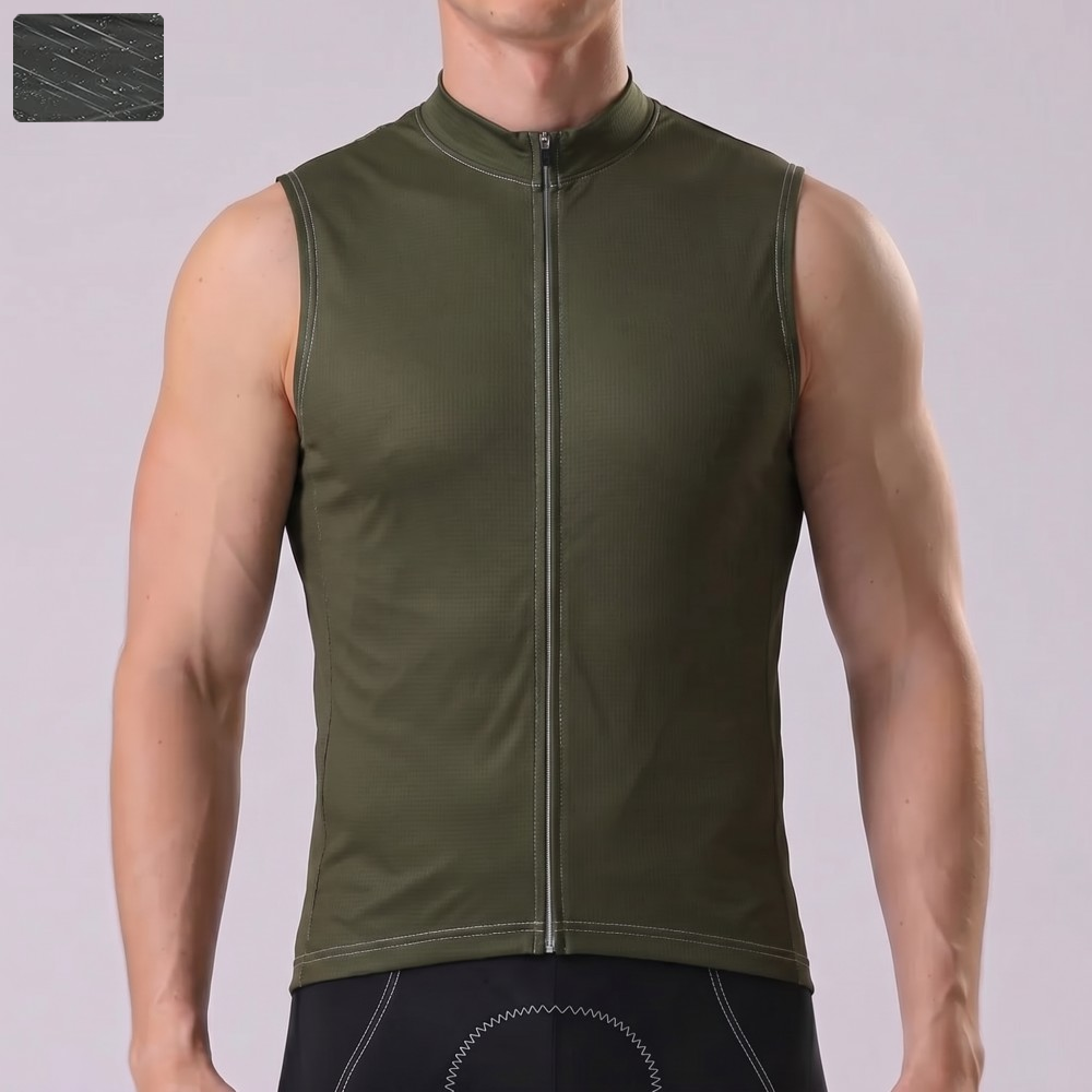 Army Green Windproof Sleeveless Cycling Jersey