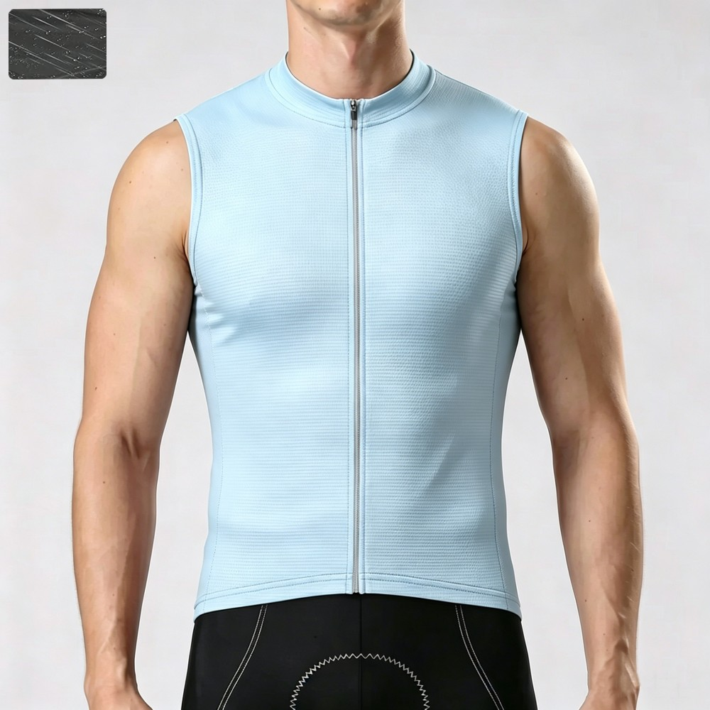 Baby Blue Windproof Sleeveless Cycling Jersey
