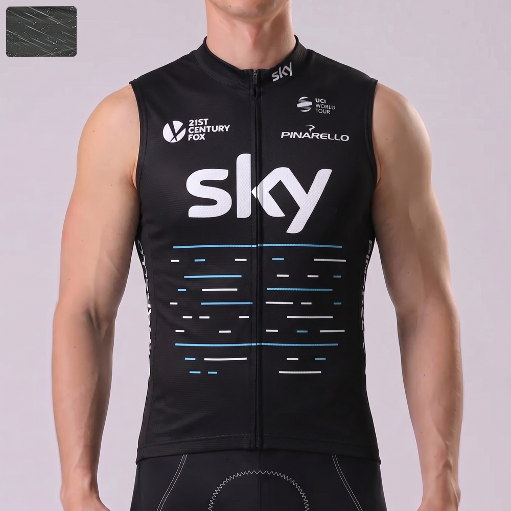 2017 Sky Castelli Windproof Sleeveless Cycling Jersey