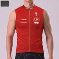 France Red Windproof Sleeveless Cycling Jersey