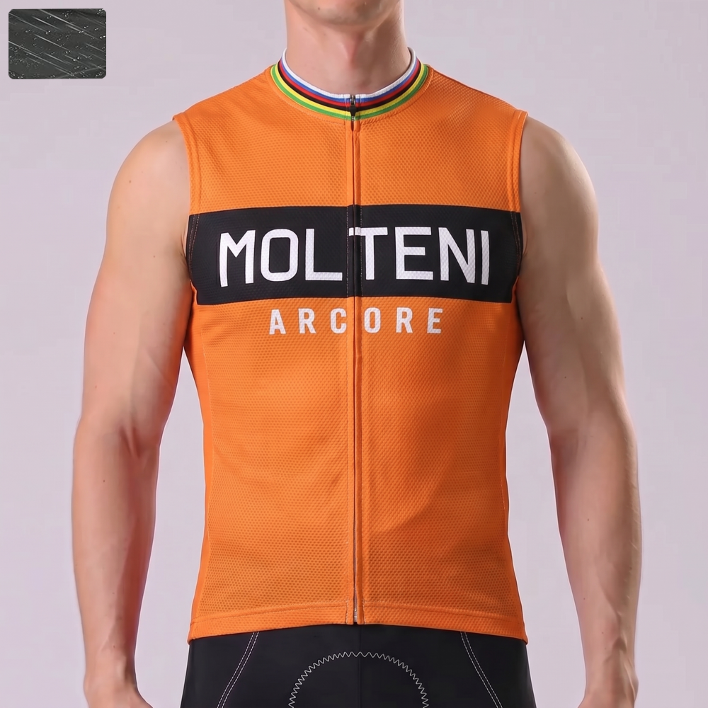 Orange MOLTENI Windproof Sleeveless Cycling Jersey