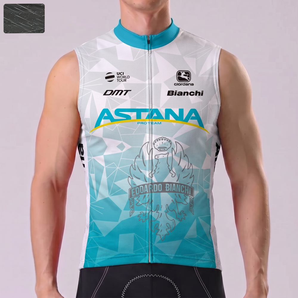 Stripes Bianchi Windproof Sleeveless Cycling Jersey
