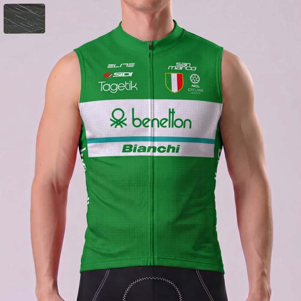 Benetton Bianchi Windproof Sleeveless Cycling Jersey