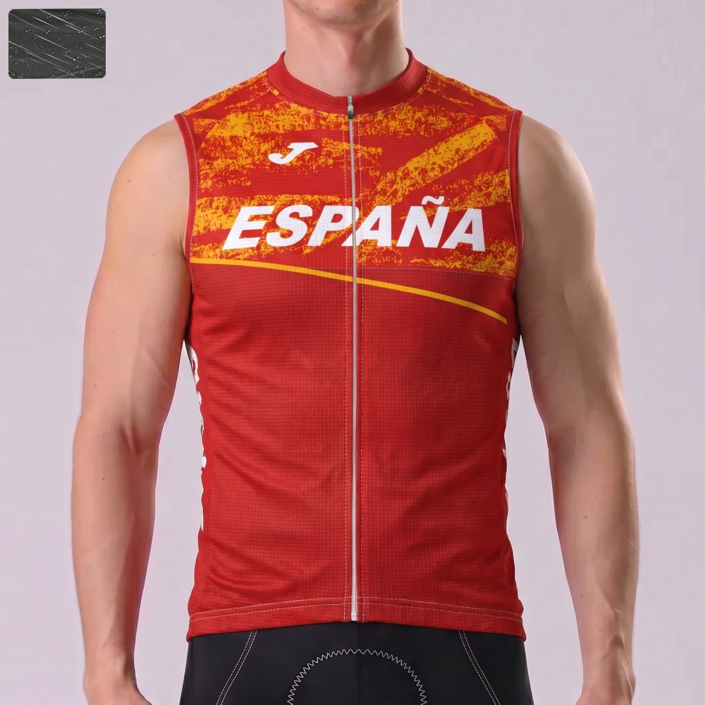 ESPANA Red Windproof Sleeveless Cycling Jersey