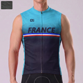 France Deep Blue Windproof Sleeveless Cycling Jersey