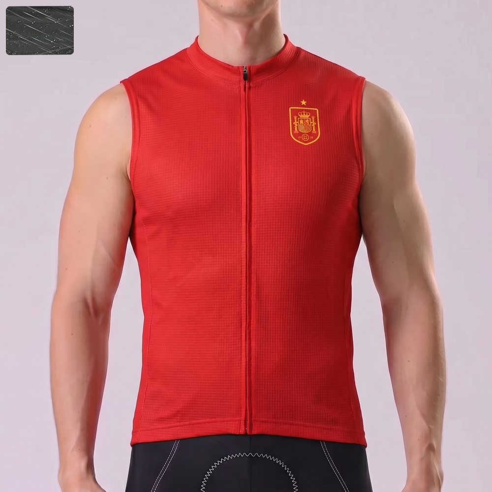 Spain Windproof Sleeveless Cycling Jersey