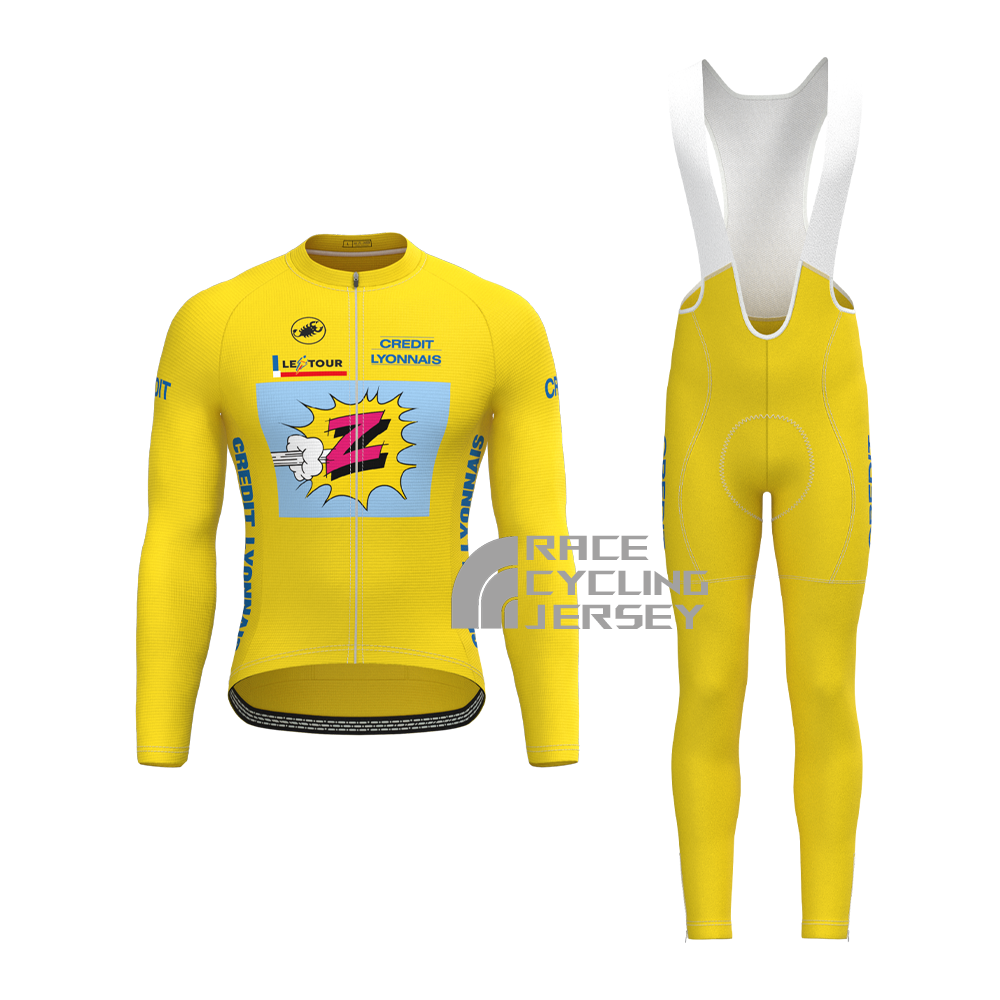 1990 Z Yellow Long Sleeves Cycling Kits