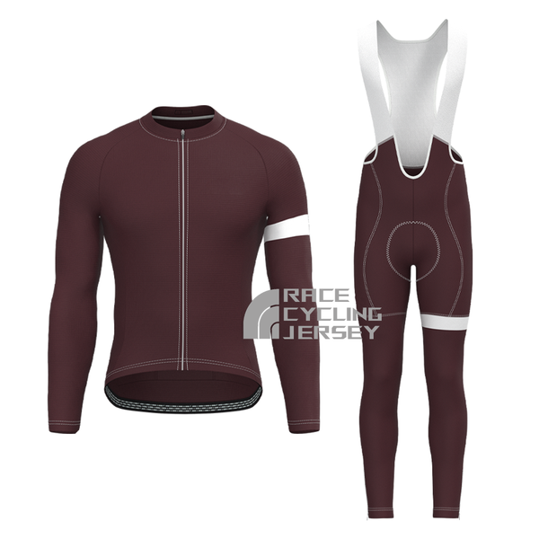 Dark Coffee Color  Long Sleeves Cycling Kits