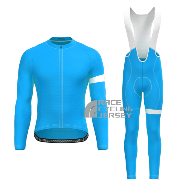 Macaron Blue Long Sleeves Cycling Kits