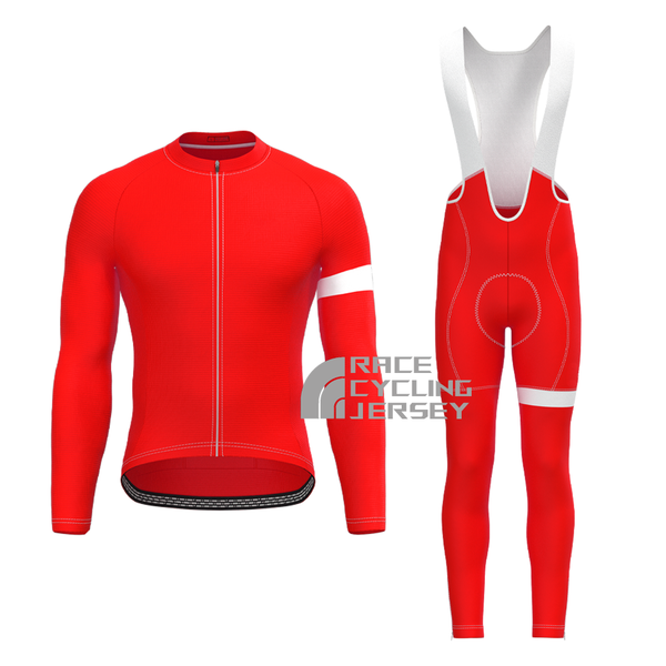 Red Long Sleeves Cycling Kits