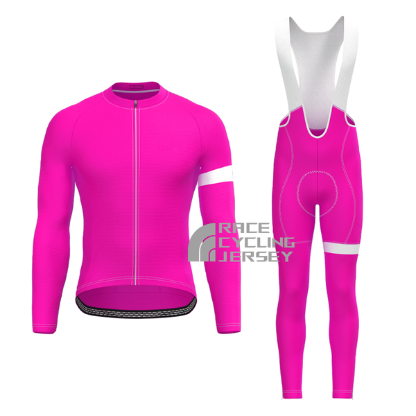 Rose Red Long Sleeves Cycling Kits