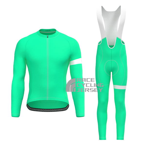 Fluorescent Green Long Sleeves Cycling Kits