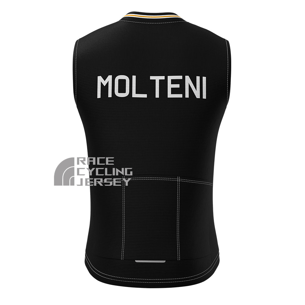 Black MOLTENI Fleece Sleeveless Cycling Jersey