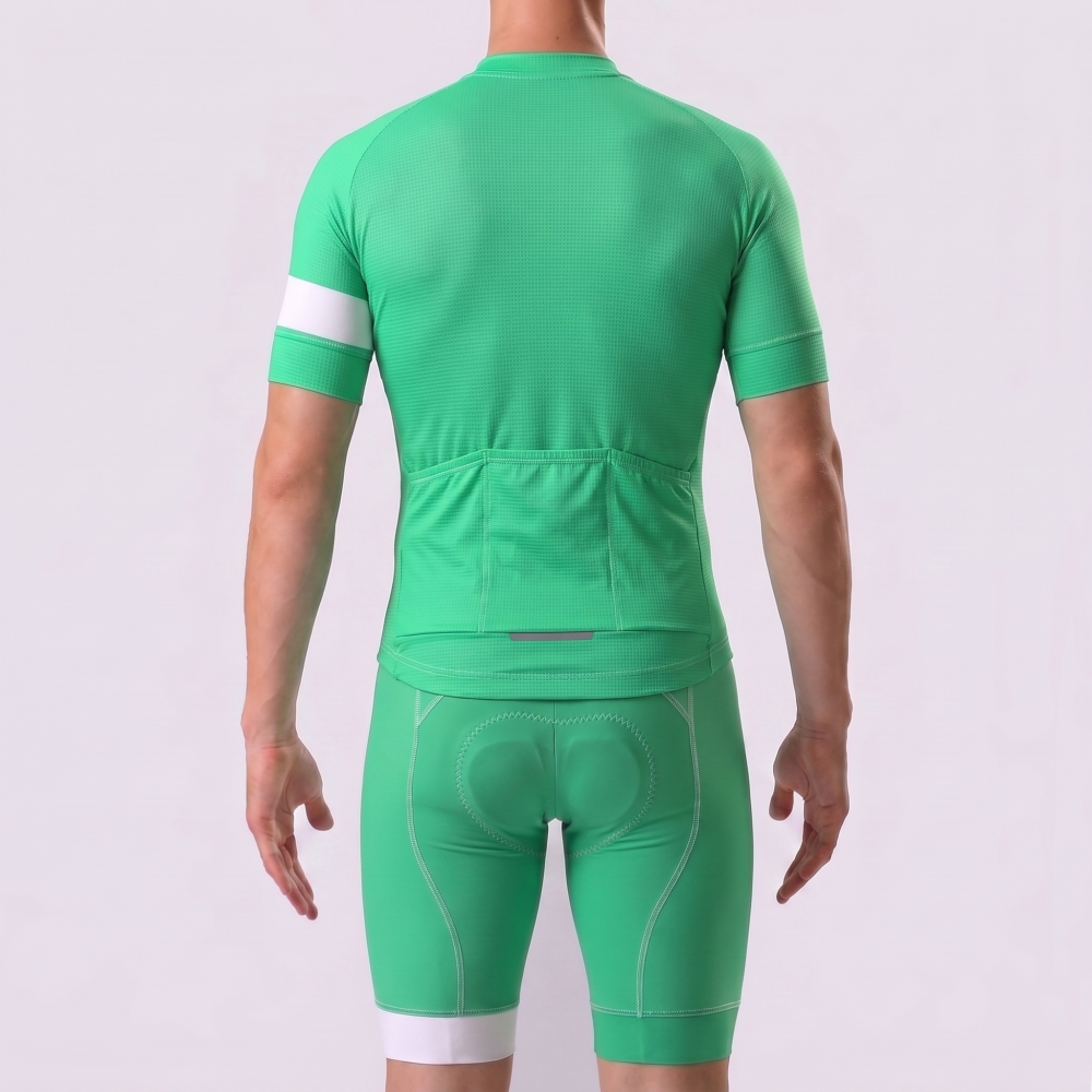 Fluorescent Green Short Sleeves Cycling Kits