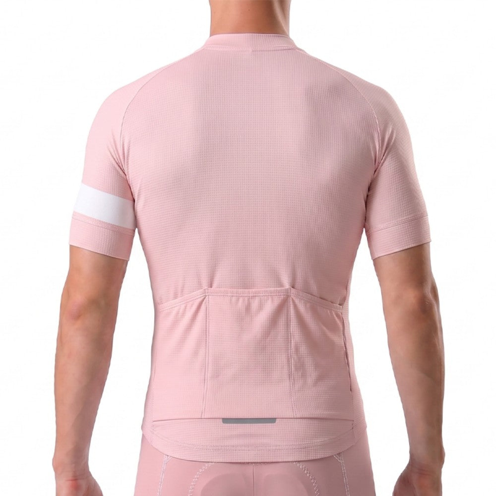 Macaron Pink Short Sleeves Cycling Jersey