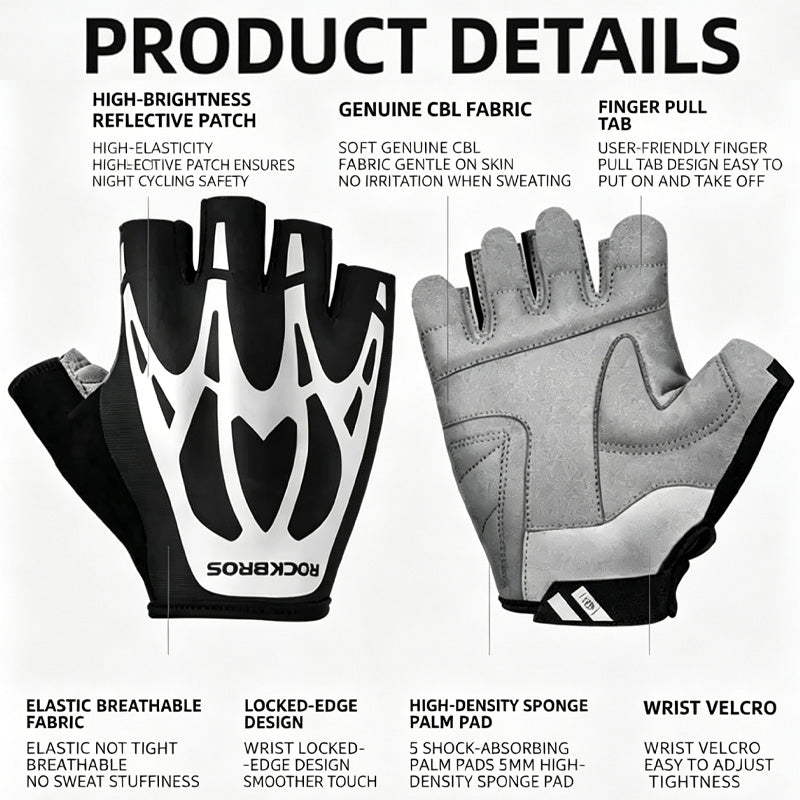 Adjustable Velcro Sports Cycling Gloves