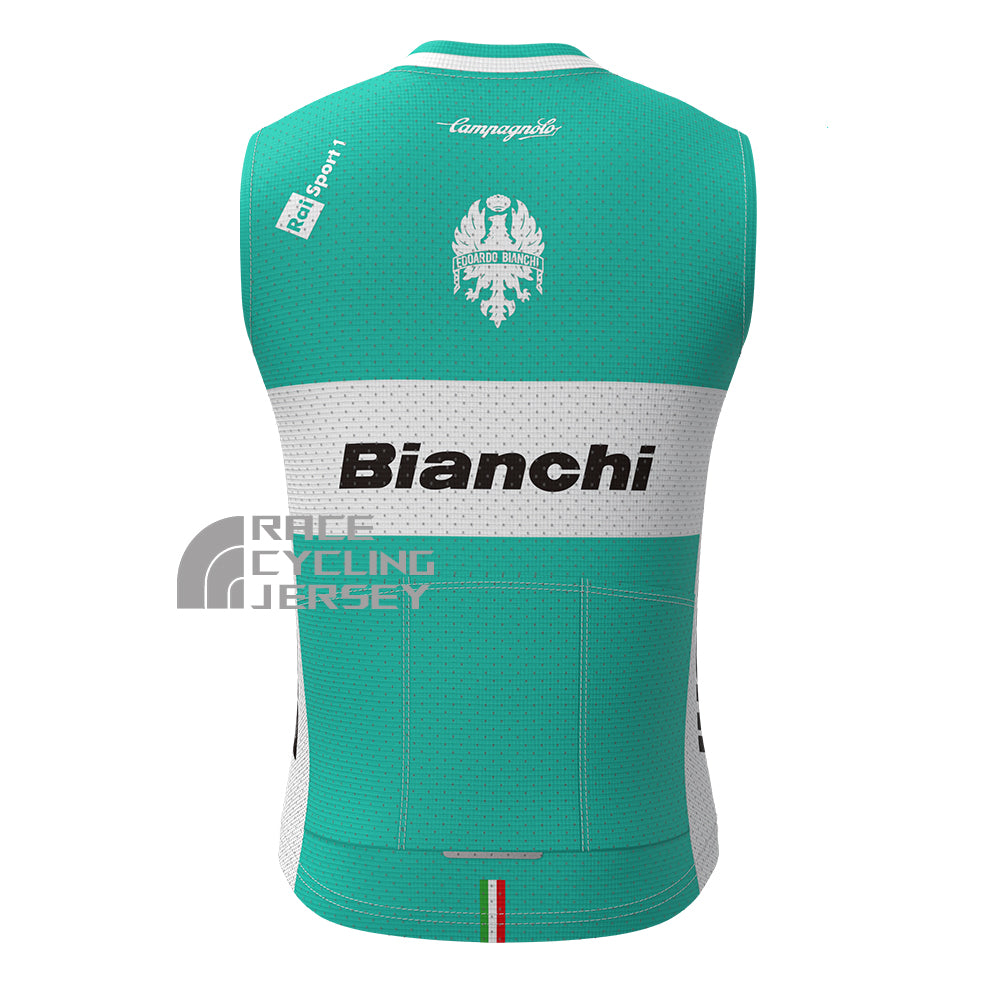 Blue Bianchi Fleece Sleeveless Cycling Jersey