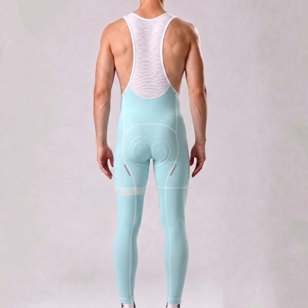 Glacier Blue Fleece Bib Cycling Pants