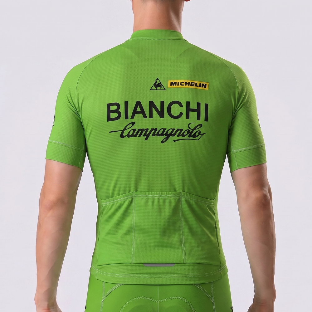 Green Bianchi Short Sleeves Cycling Jersey