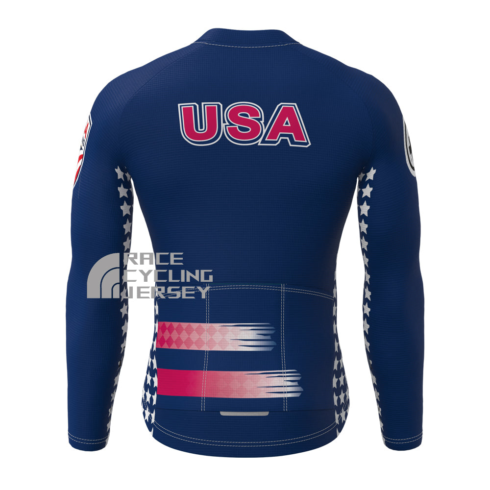 USA Stripes Fleece Long Cycling Jersey