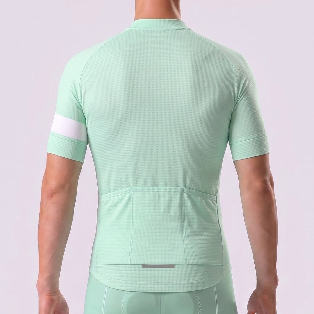 Macaron Green Short Sleeves Cycling Jersey