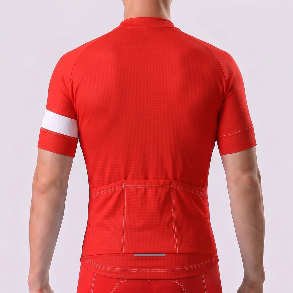 Red Short Sleeves Cycling Jersey